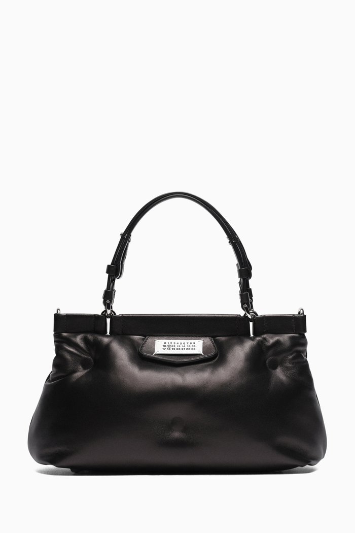 

Glam Slam Top-handle Bag in Calf Leather, Black