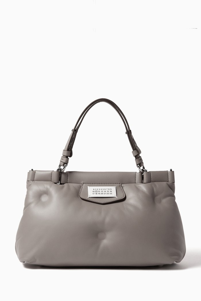 

Glam Slam Top-handle Bag in Calf Leather, Neutral