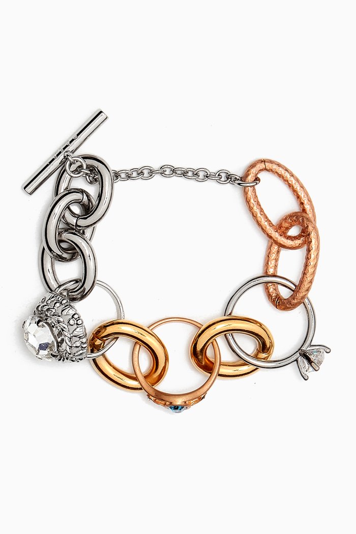 Ring Charm Bracelet in Metal, Gold