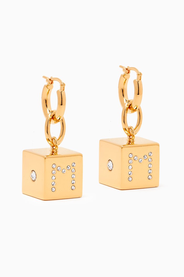 

Cube Charm Crystal Earrings in Metal, Multicolour