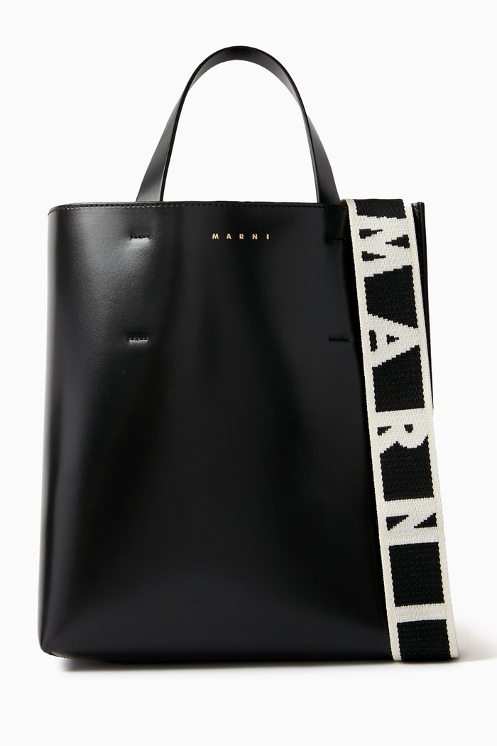 

Museo Tote Bag in Calf Leather, Black