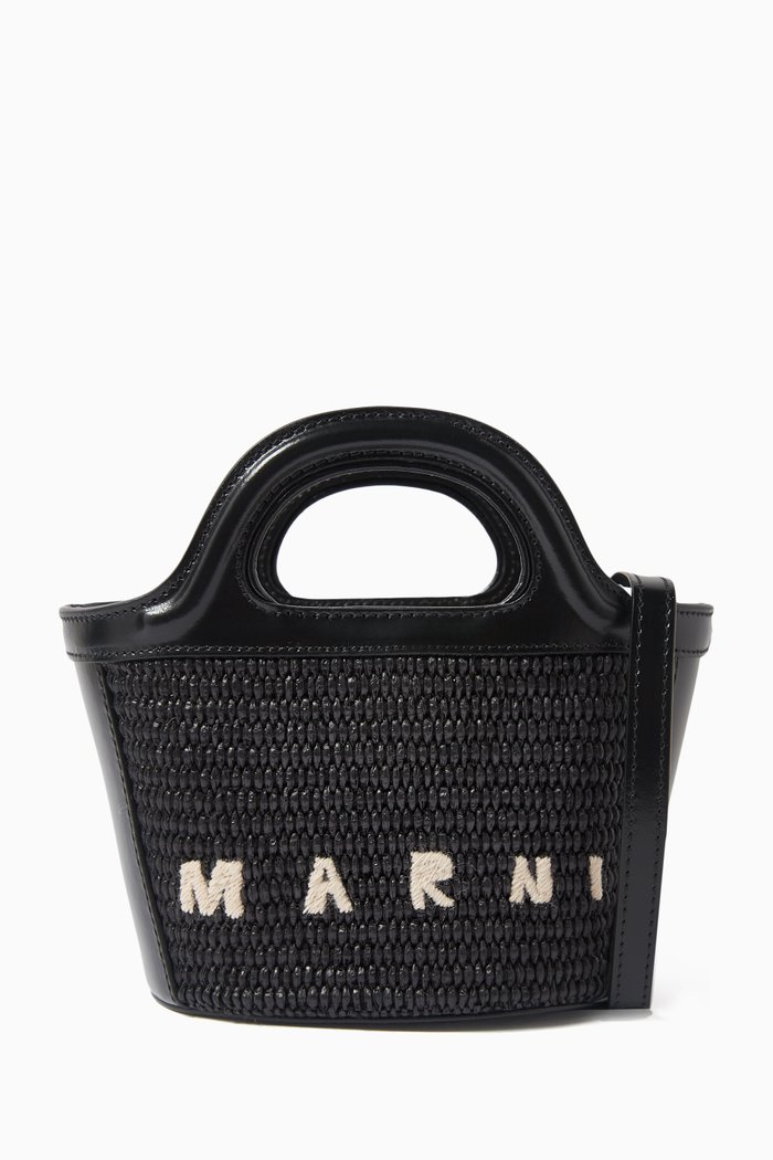 

Micro Tropicalia Bag in Raffia, Black