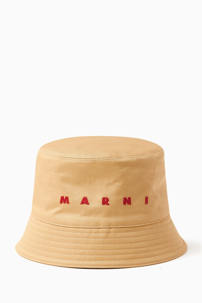 

Logo Bucket Hat in Cotton, Neutral