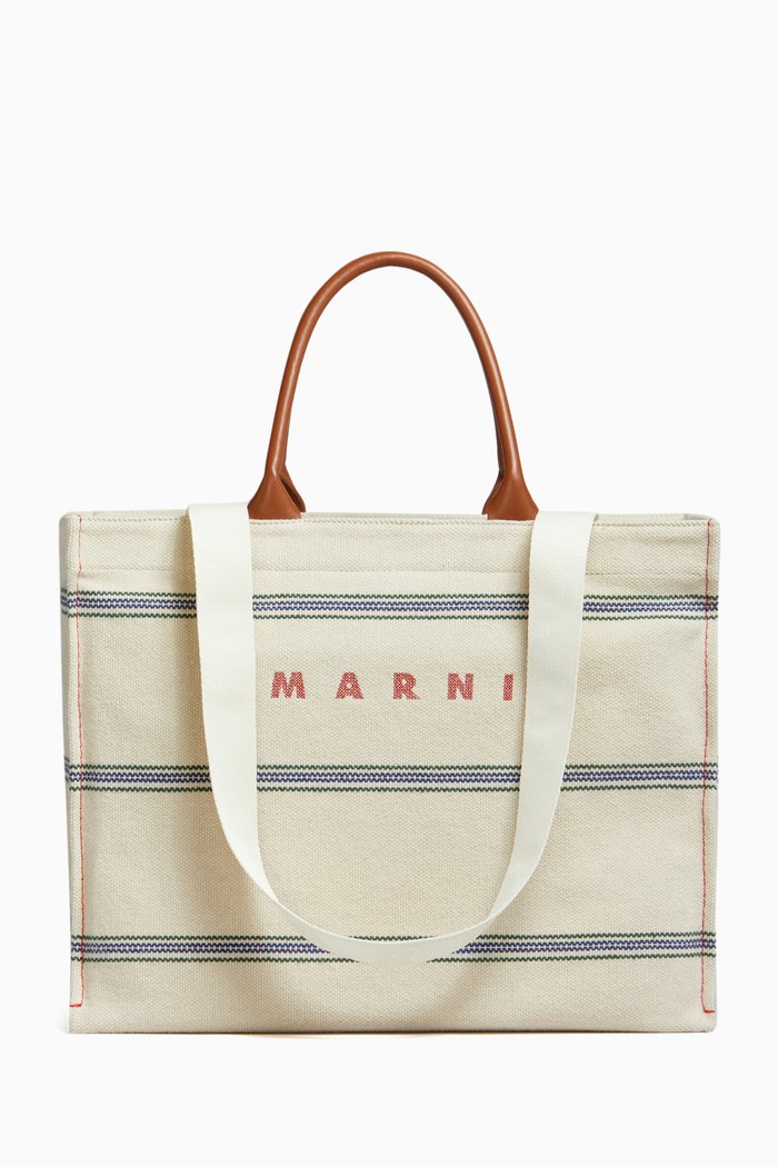 

Striped Tote Bag in Cotton-canvas, Multicolour