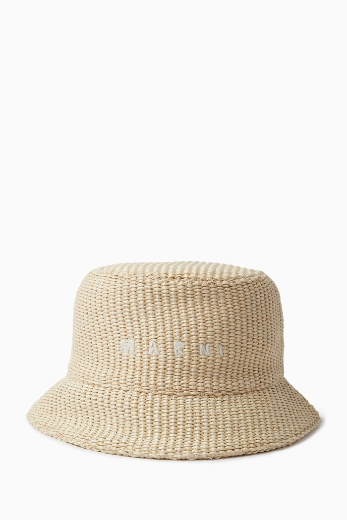 

Logo-embroidered Bucket Hat, White