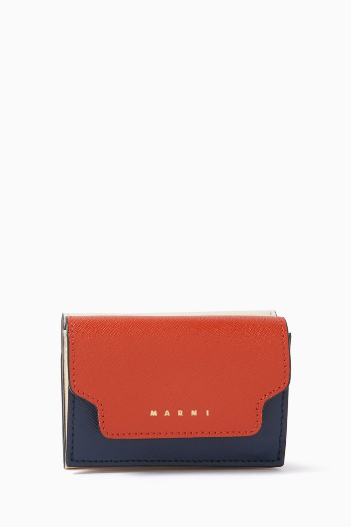 

Tri-fold Wallet in Leather, Blue