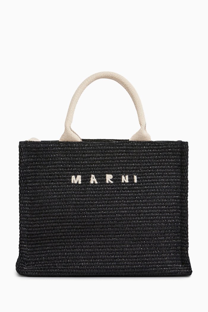 

Small East West Tote Bag in Raffia-effect, Multicolour