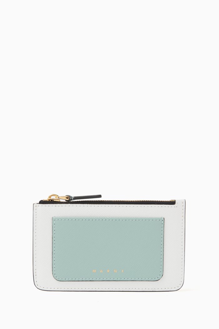 

Logo Cardholder in Smooth Leather, Green