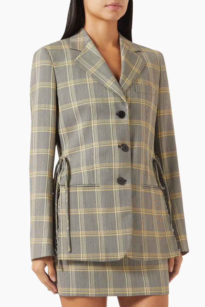 

Checked Blazer in Tech Wool, Yellow