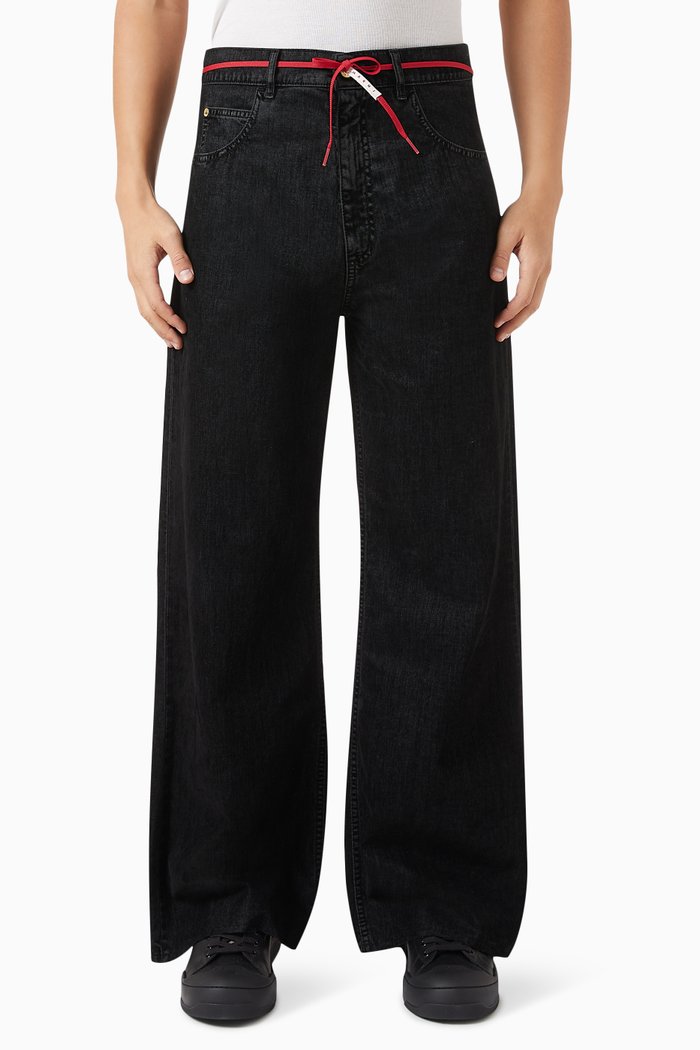 

Wide-leg Jeans in Denim, Black