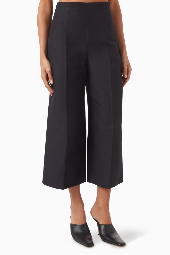 

Cropped Pants in Cotton Cady, Black