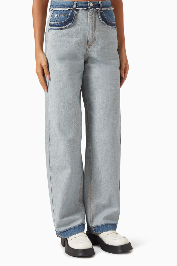 

Inside-out Carrot-fit Jeans in Denim, Blue