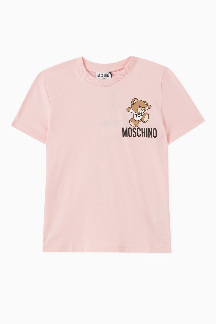 

Signature Teddy Print T-Shirt in Cotton, Pink