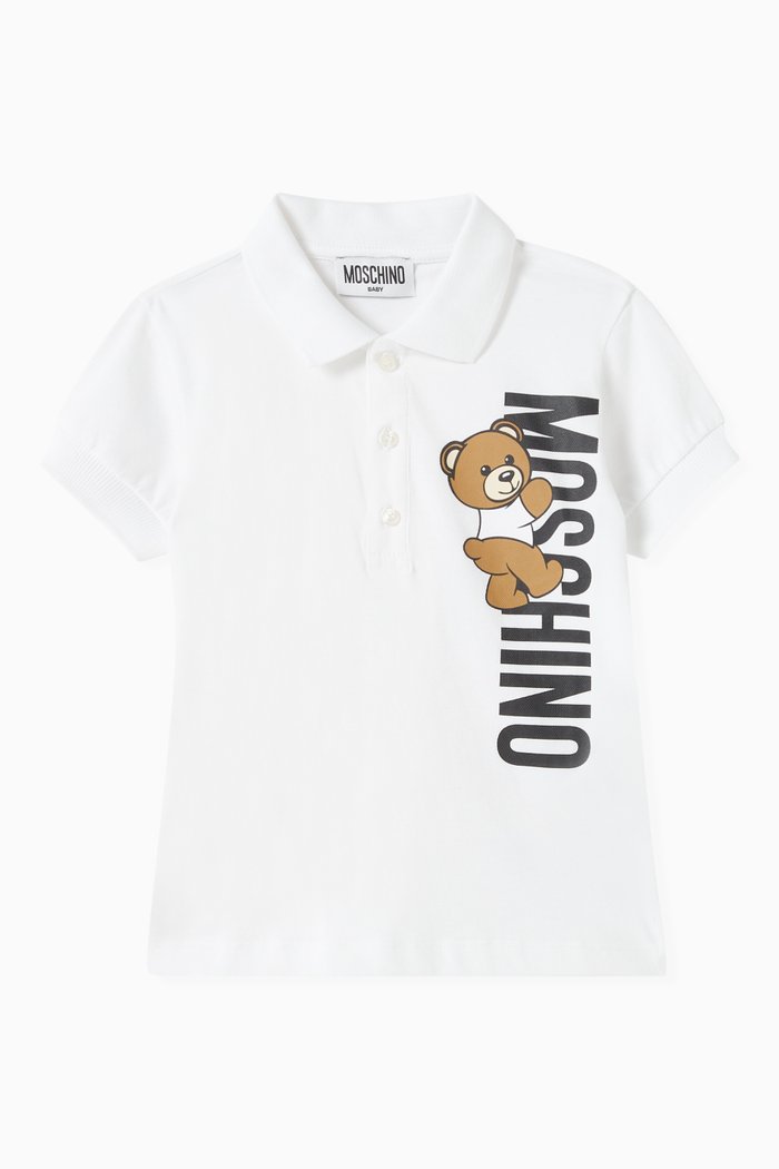 

Teddy Bear Polo Shirt in Cotton, White