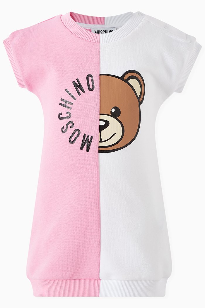 

Teddy Colour-block T-shirt Dress in Cotton, Pink