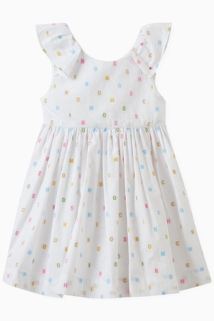 

All-over Lettering Dress in Cotton Poplin, Multicolour