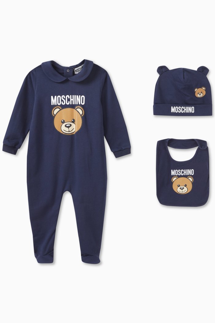 

Teddy Bear Print Pyjamas Gift Set in Cotton, Blue
