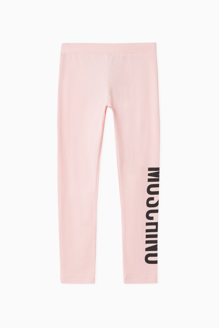 

Logo Leggings in Cotton Jersey, Pink