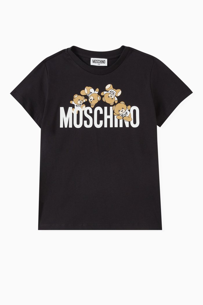 

Teddy Bear Logo T-shirt in Cotton, Black