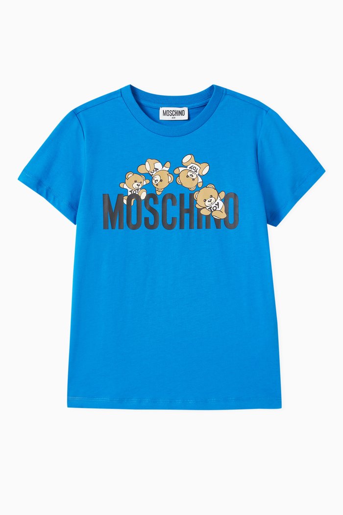 

Teddy Bear Logo T-shirt in Cotton, Blue