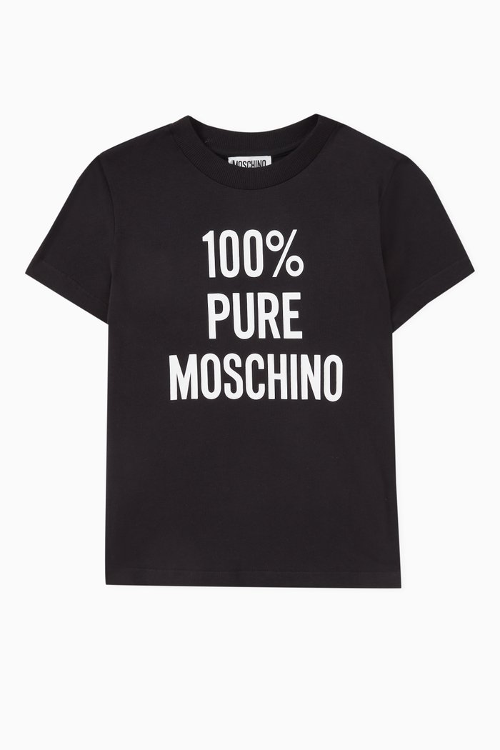 Graphic Print T-Shirt in Cotton, Black