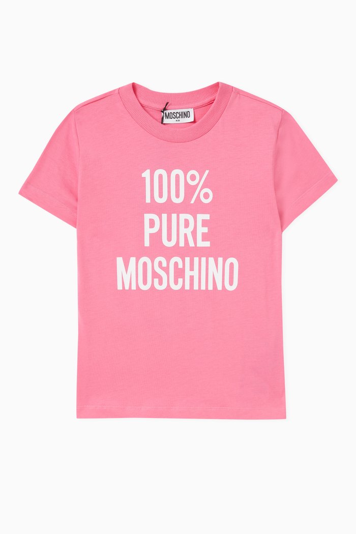 Graphic Print T-Shirt in Cotton, Pink