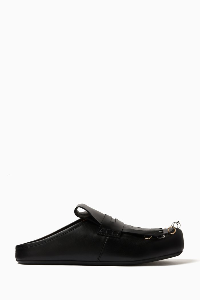 

Bambi Sabot Clogs in Calf Leather, Black