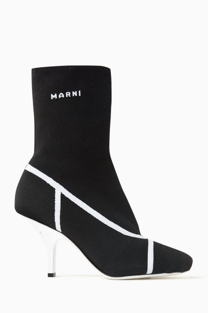 

Logo Intarsia Ankle Boots, White