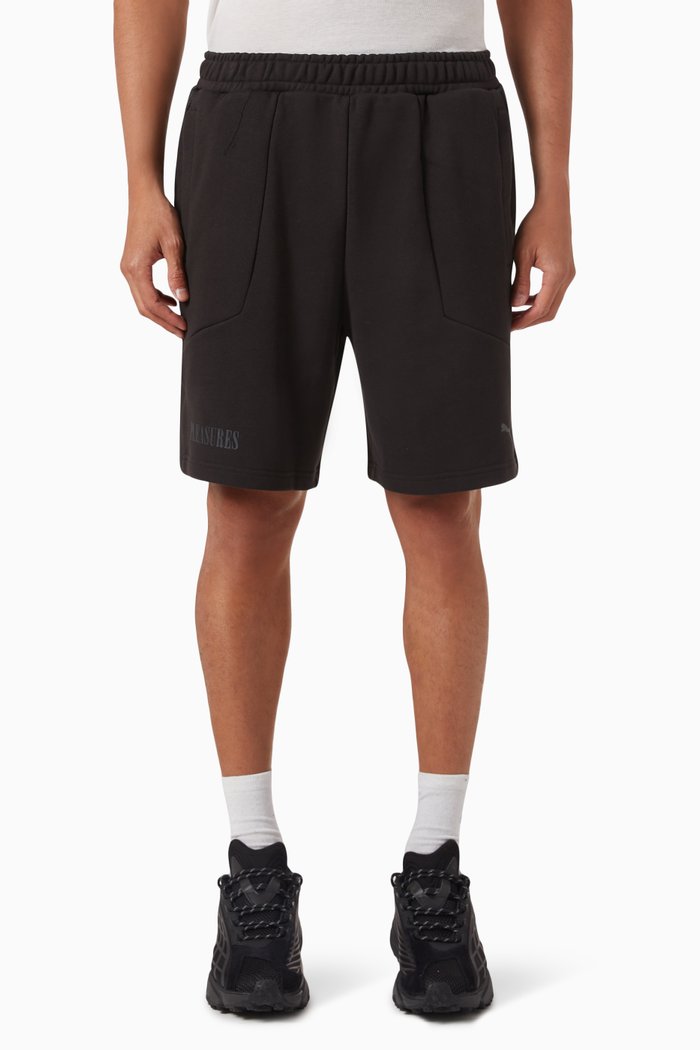 

x Pleasures Logo Shorts in Cotton Terry, Black