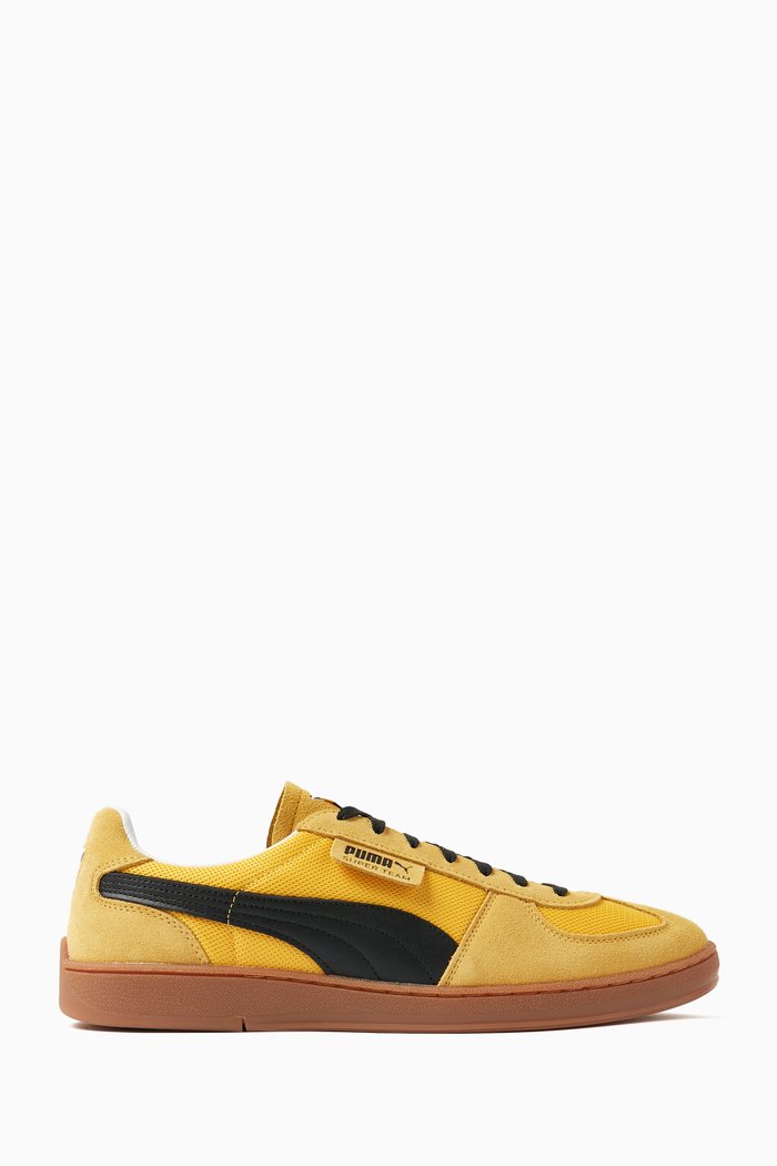 Super Team OG Sneakers in Mesh & Suede, Yellow