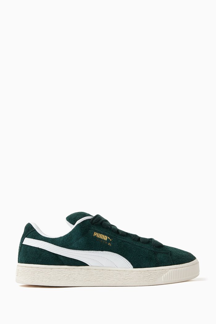 

XL Logo Sneakers in Hairy Suede, Green