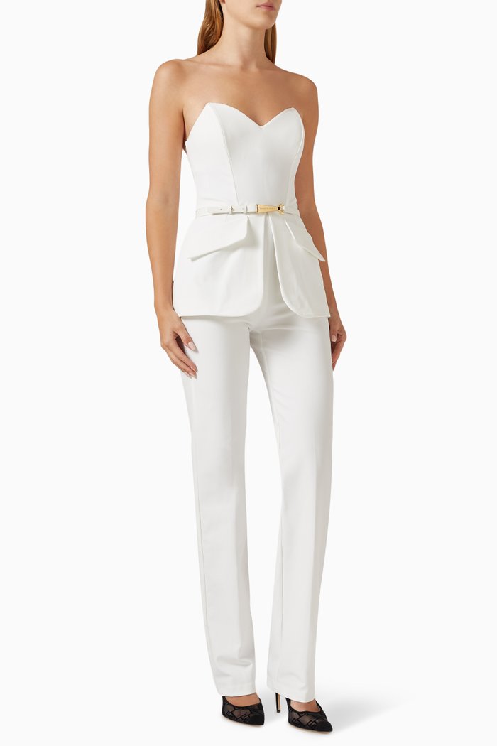

Belted Jumpsuit in Technical-fabric, White