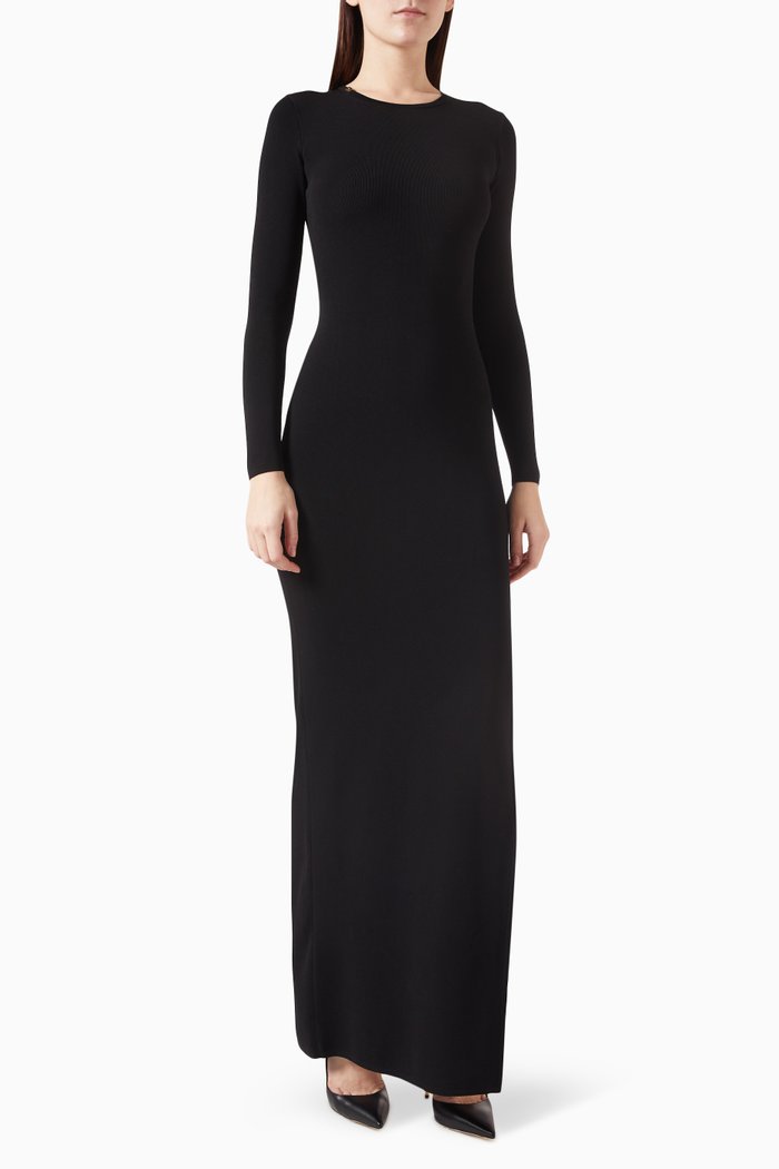 

Red Carpet Criss Cross Maxi Dress in Rayon, Black