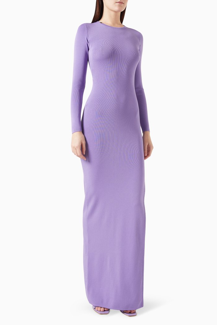 

Red Carpet Criss Cross Maxi Dress in Rayon, Purple