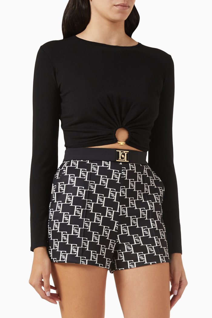 

Cropped Top in Viscose, Black
