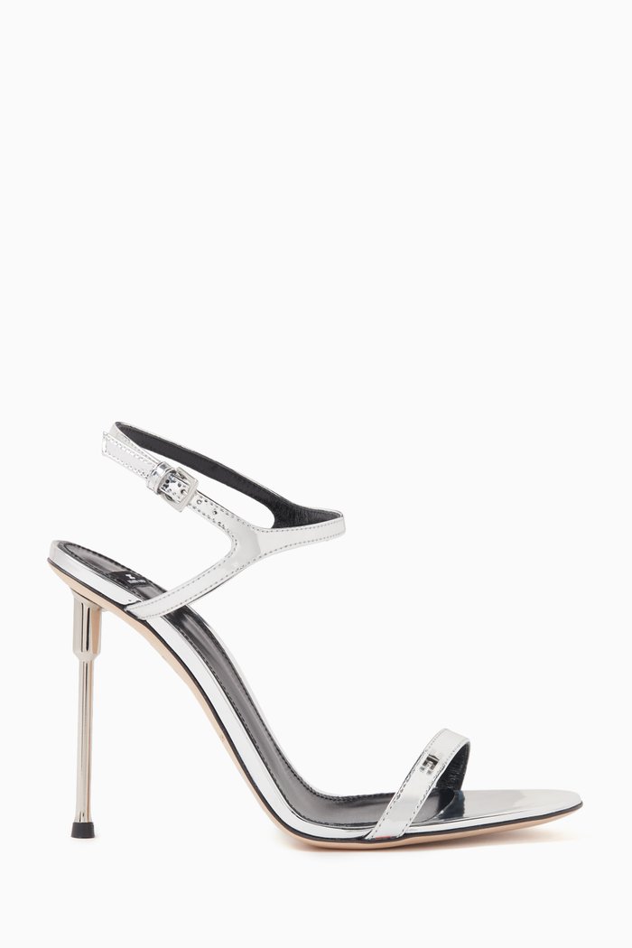 Metallic 100 Sandals in Leather, Silver