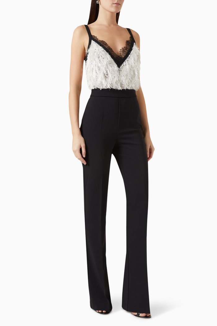 

Embellished Jumpsuit in Crepe, Black