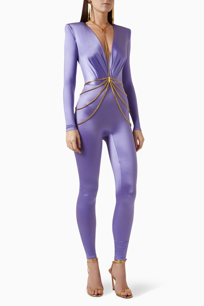 

Bodychain Jumpsuit in Lycra, Purple