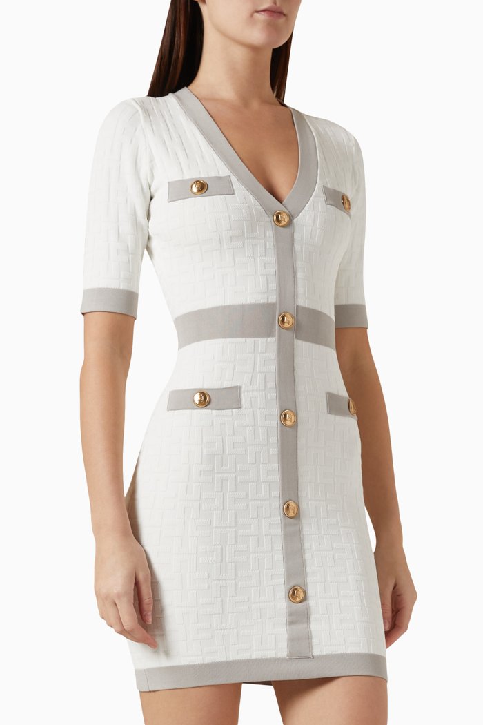 

Logo-embossed Mini Dress in Viscose-blend, White
