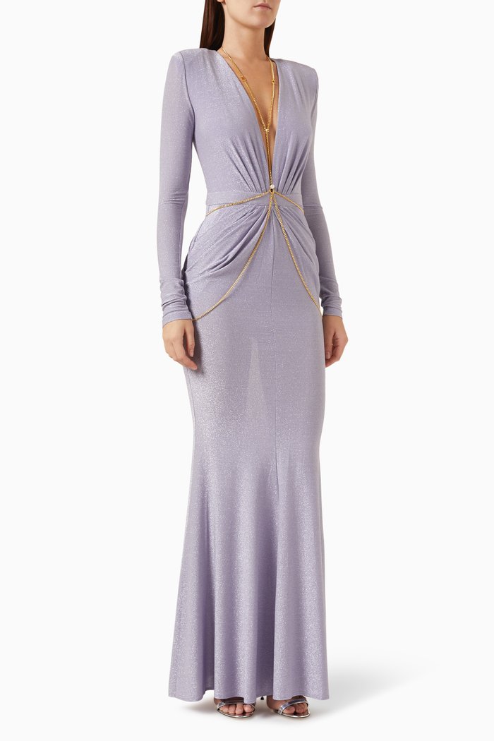 

Red Carpet Maxi Dress in Lurex Jersey, Purple