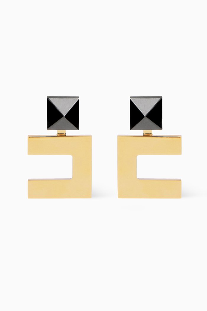 

Logo Stud Earrings in Metal, Gold