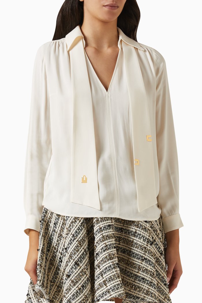 

Scarf Blouse in Viscose-georgette, Neutral