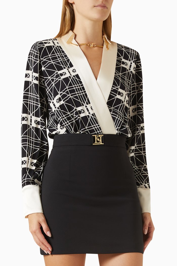 

Crossover Blouse in Viscose-georgette, Black