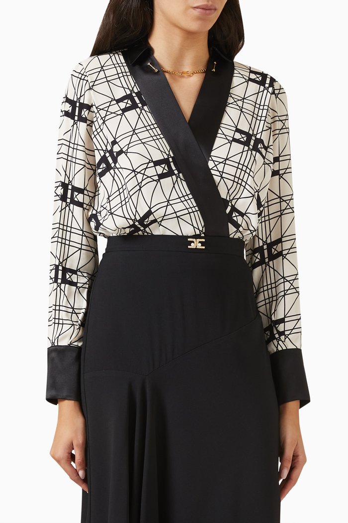 

Crossover Blouse in Viscose-georgette, Neutral