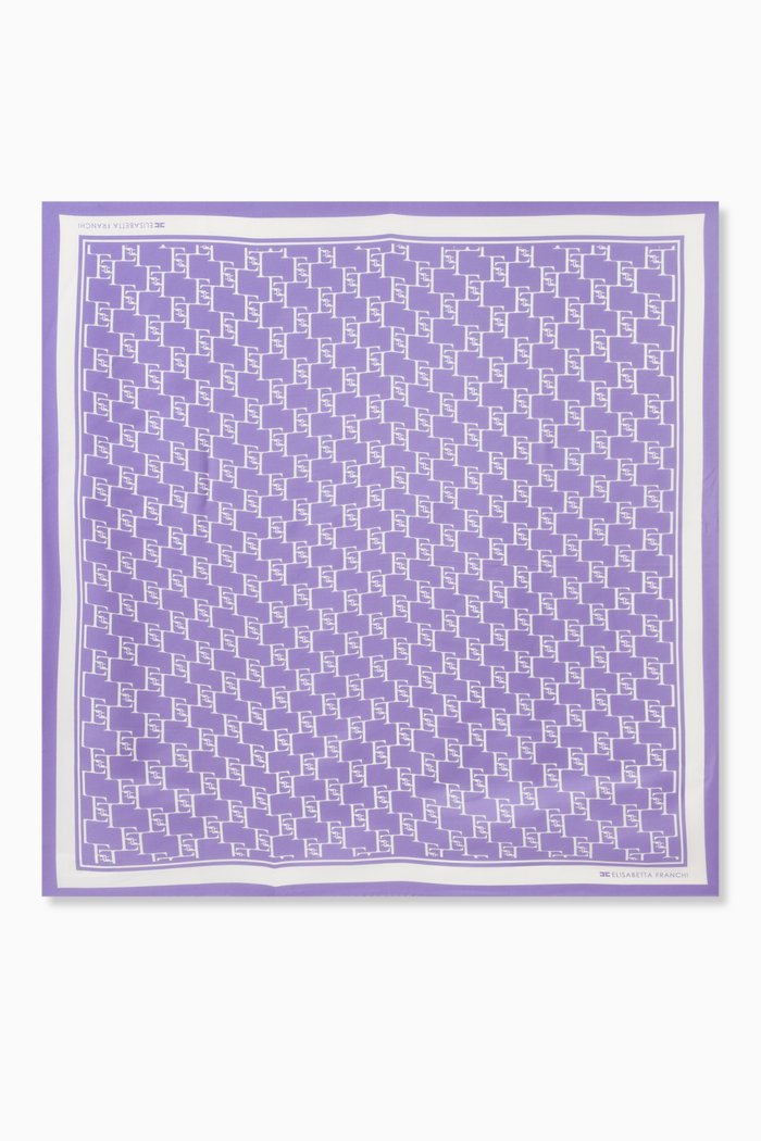 

Large Logo-print Foulard Scarf in Silk-twill, Purple