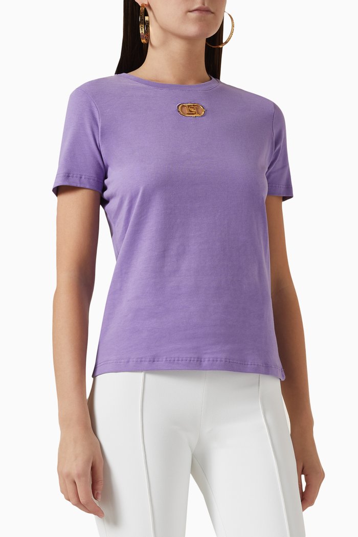 

Logo Plaque T-shirt in Jersey, Purple