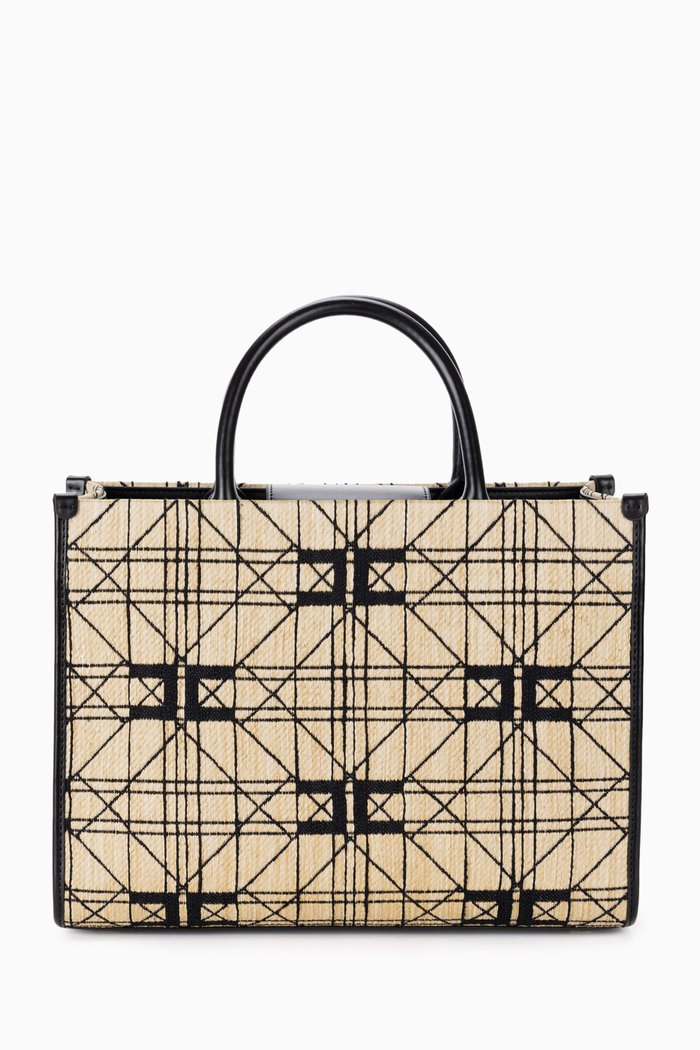 

Medium Patterned-jacquard Denim Bag, Brown