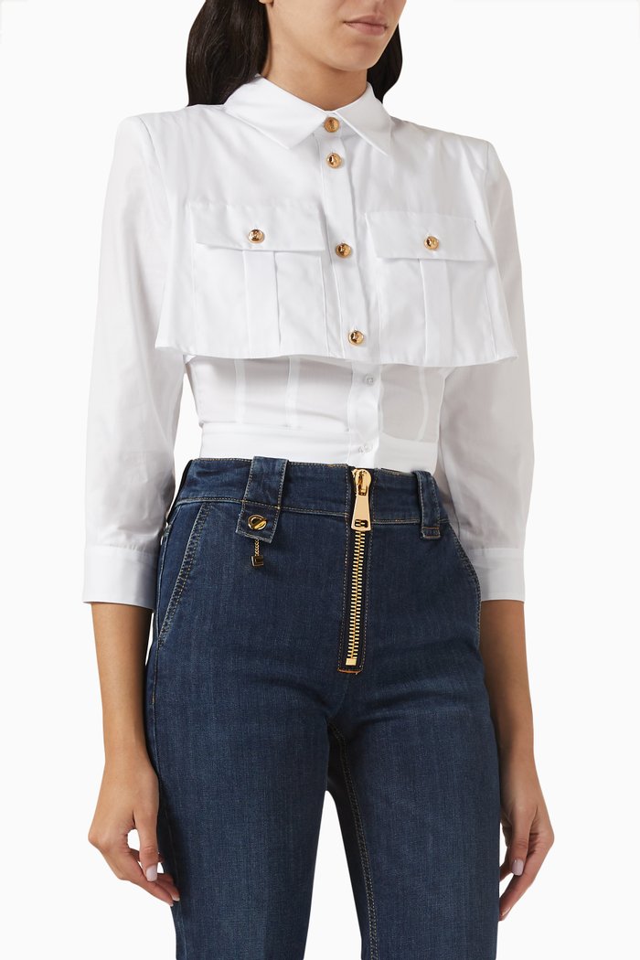 

Double-layered Shirt in Cotton-poplin, White