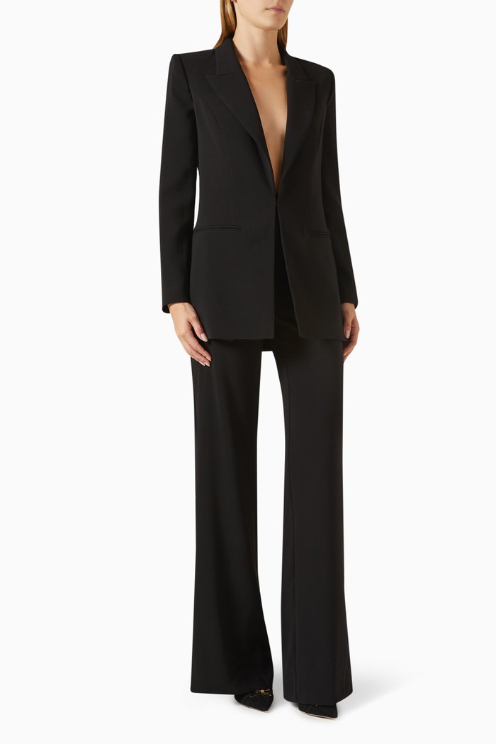 Suit Jacket & Pants in Crepe, Black