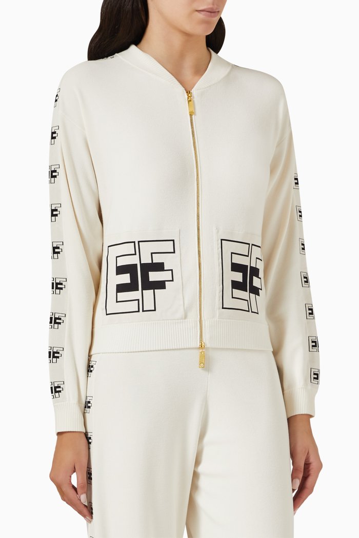 

Logo Bomber Jacket in Viscose, Neutral